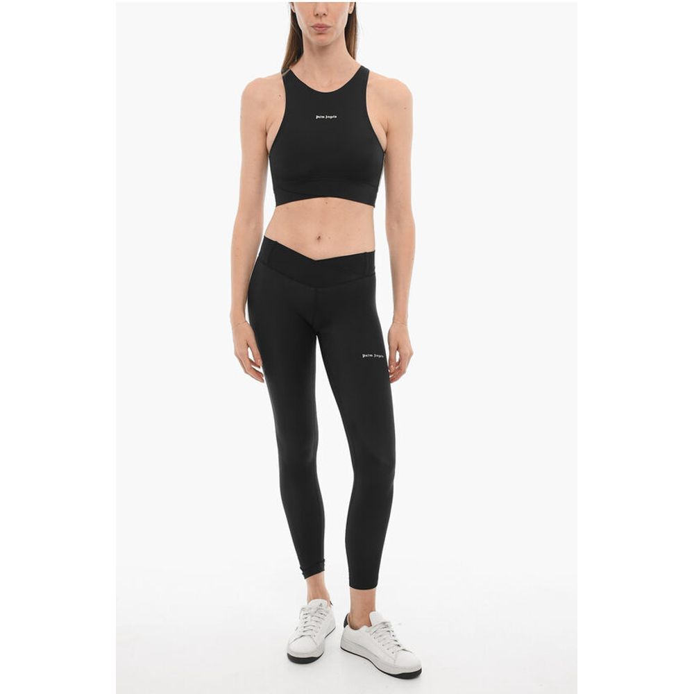 Palm Angels Active Crop Top with Contrasting Logo