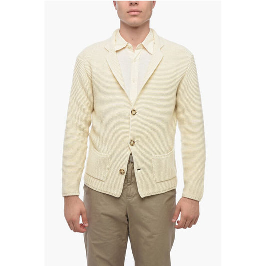 Altea Virgin Wool Cardigan with Patch Pockets