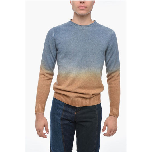 Altea Crew Neck Cashmere Blend Sweater with Degradè Bottom