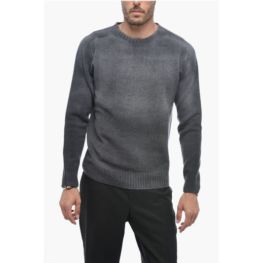 Altea Crew Neck Cashmere Blend Sweater with Degradè Bottom