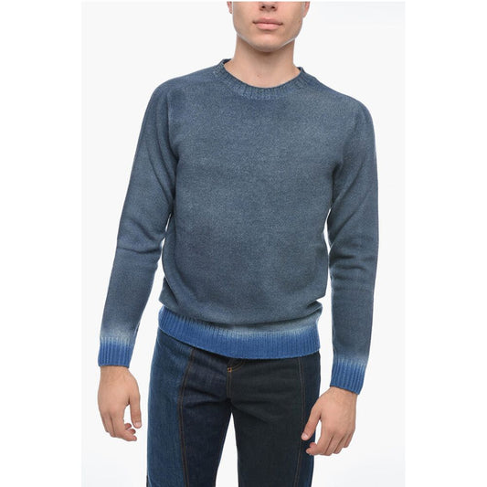 Altea Crew Neck Cashmere Blend Sweater with Degradè Bottom