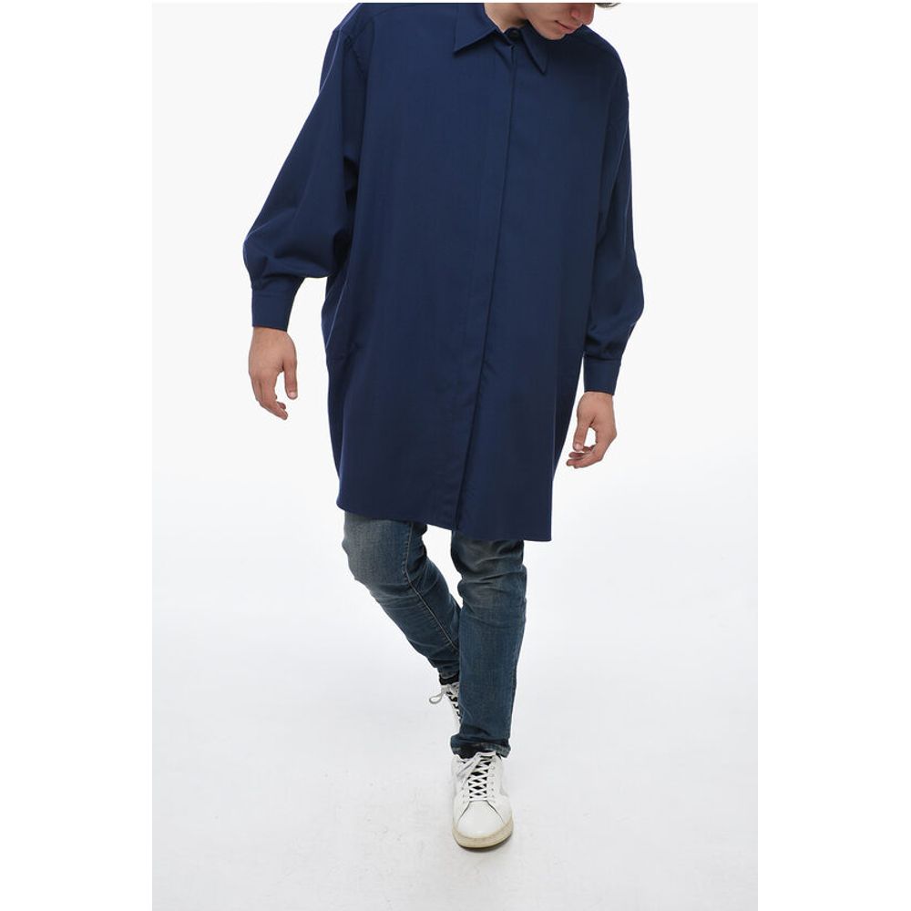 Destin Twill Wool LINDA Overshirt with Hidden Buttoning