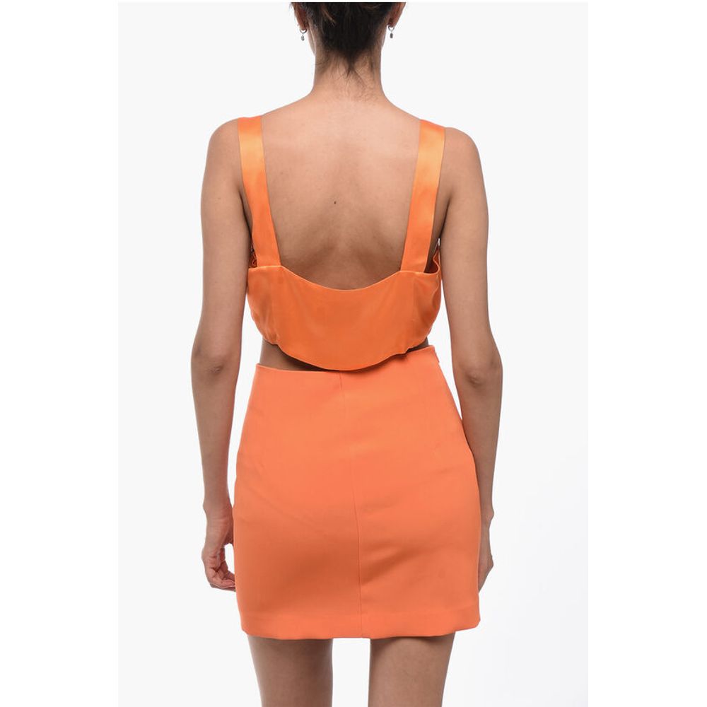 WOERA Side Zipped Silk Crop Top