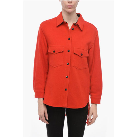 Woolrich Wool Blend Shirt with Fringed Detail