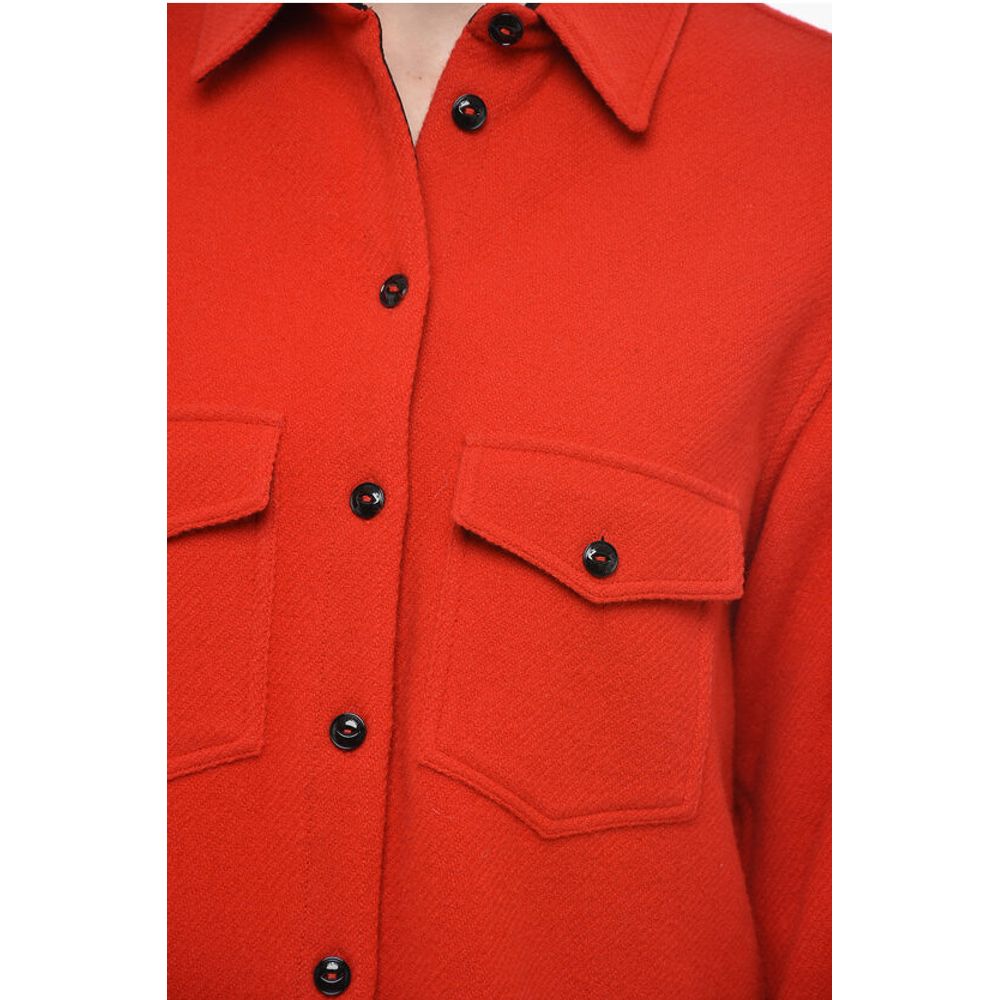 Woolrich Wool Blend Shirt with Fringed Detail
