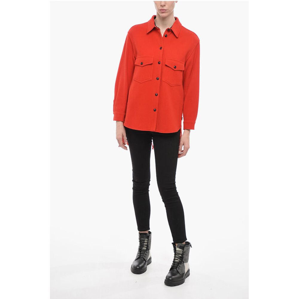 Woolrich Wool Blend Shirt with Fringed Detail
