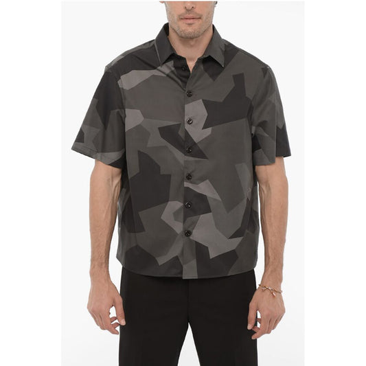 Neil Barrett Short Sleeve Camouflage Boxy Fit Shirt