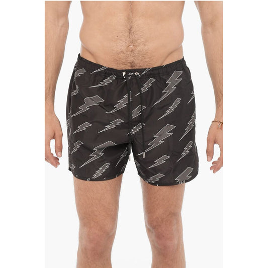 Neil Barrett All Over Thunderbolt Printed Swim Shorts