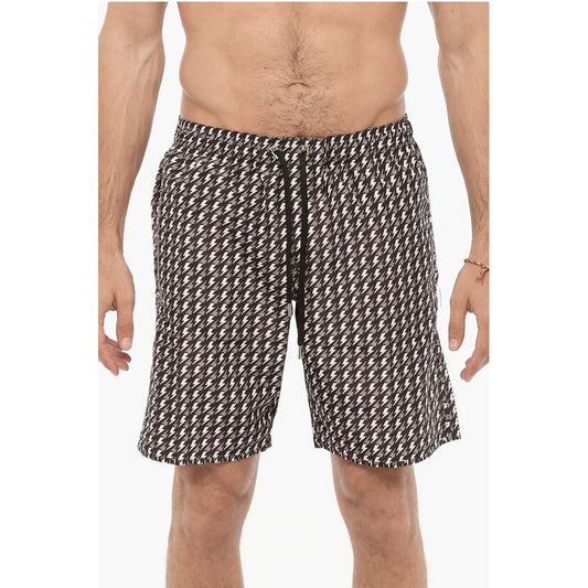 Neil Barrett All Over Thunderbolt Printed Swim Shorts
