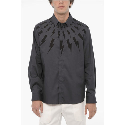Neil Barrett Loose Fit FAIRISLE THUNDERBOLT Shirt
