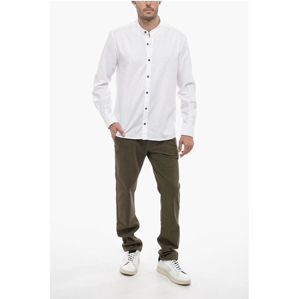 Peserico mandarin Collar Flax Blend Shirt