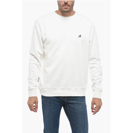 Autry Embroidered Logo Brushed Cotton Crewneck Sweatshirt