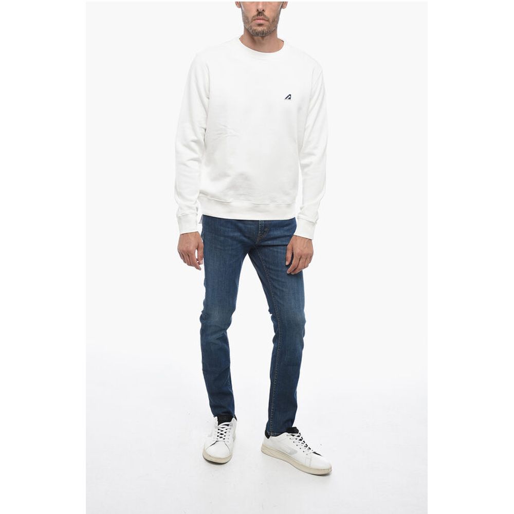 Autry Embroidered Logo Brushed Cotton Crewneck Sweatshirt