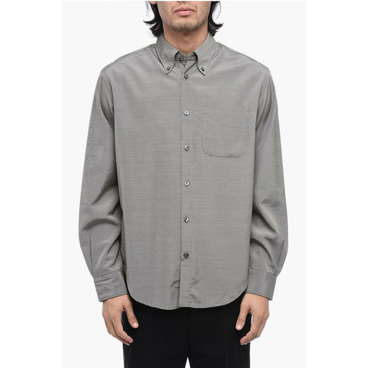 4SDesigns Micro Houndstooth Asymmetric Shirt