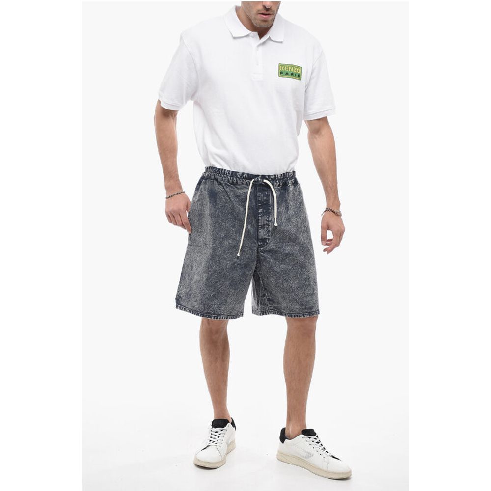 J.Press Denim Wide-leg Shorts with Drawstring