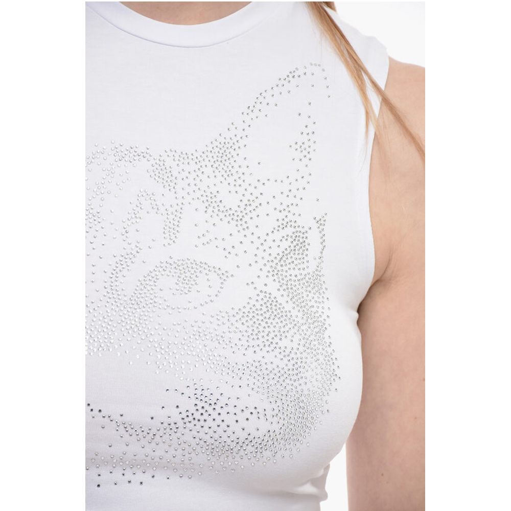 Adriana Hot Couture Rhinestoned Cropped Tank Top