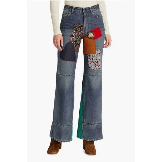 Victoria Beckham Patchwork HEAVY Boot Cut Jeans 30cm