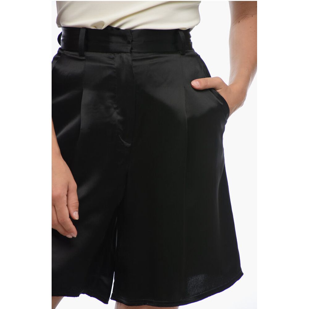 By Malene Birger Single-Pleat Satin POVILLA Shorts