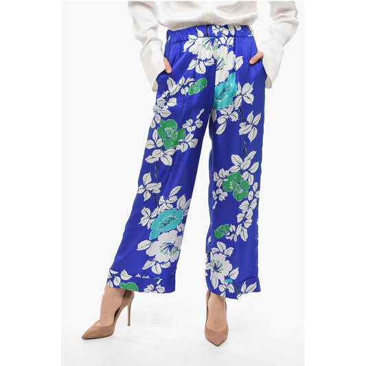 Parosh Silk Palazzo Pants with Floral Print