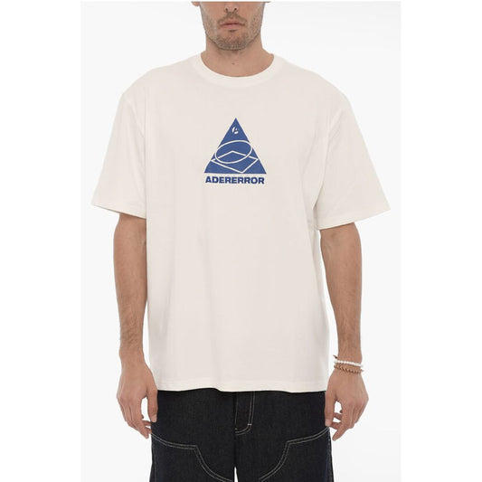 Ader Error Solid Color Crew-neck T-Shirt with Contrasting Logo