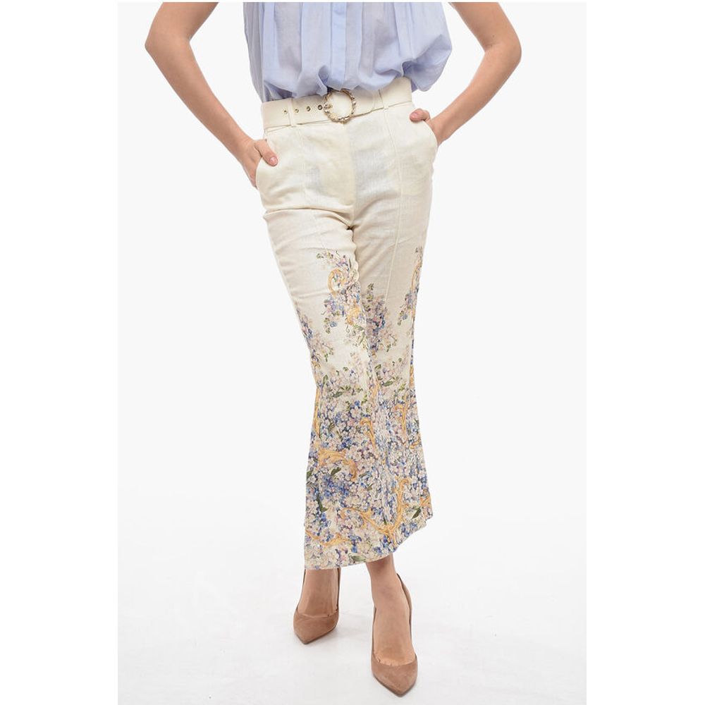 Zimmermann TAMA Flared Pants with Floral Pattern