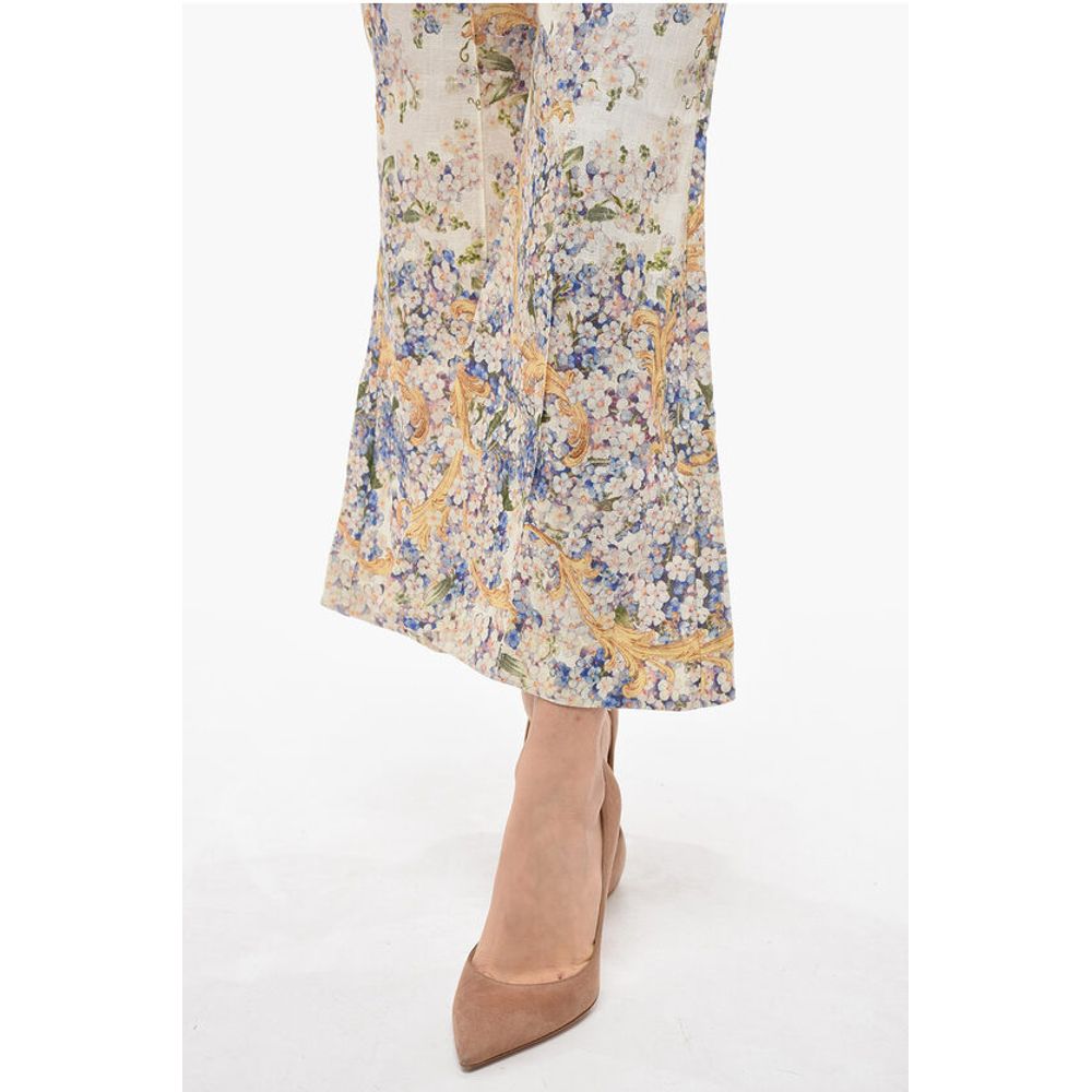 Zimmermann TAMA Flared Pants with Floral Pattern