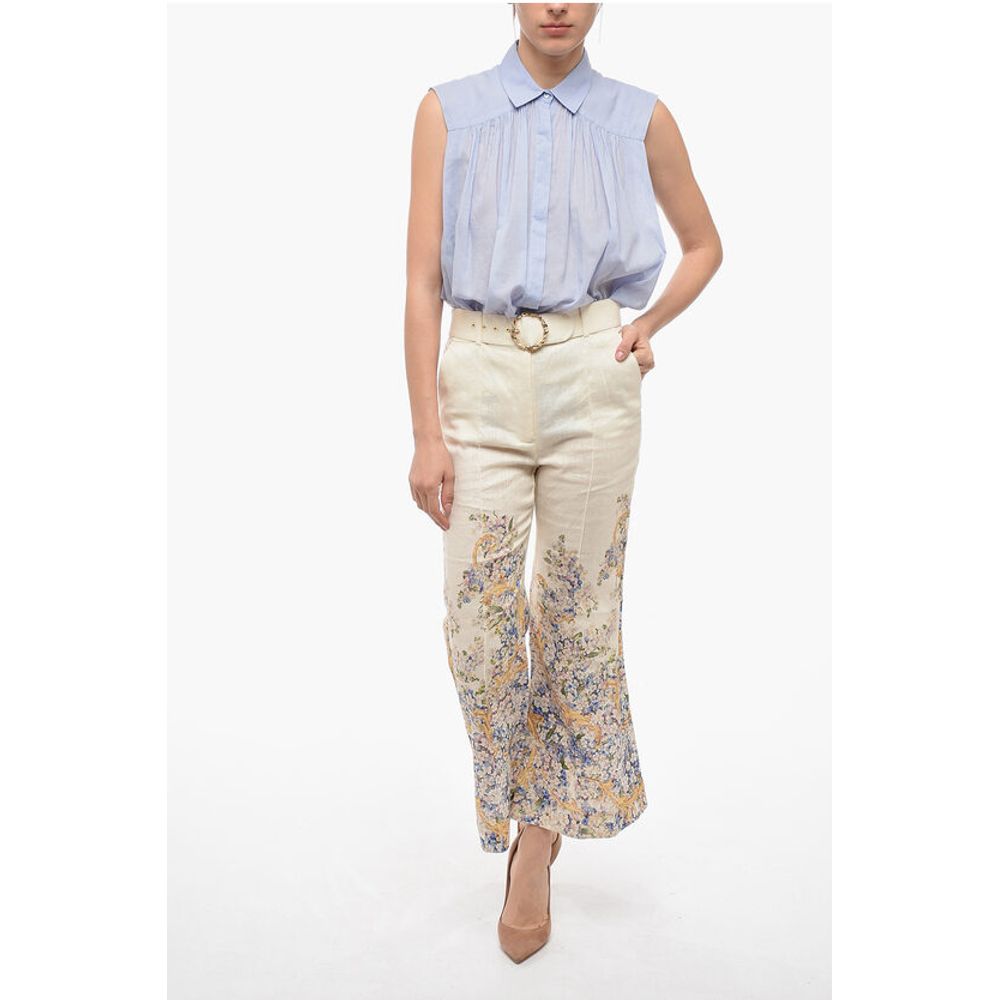 Zimmermann TAMA Flared Pants with Floral Pattern