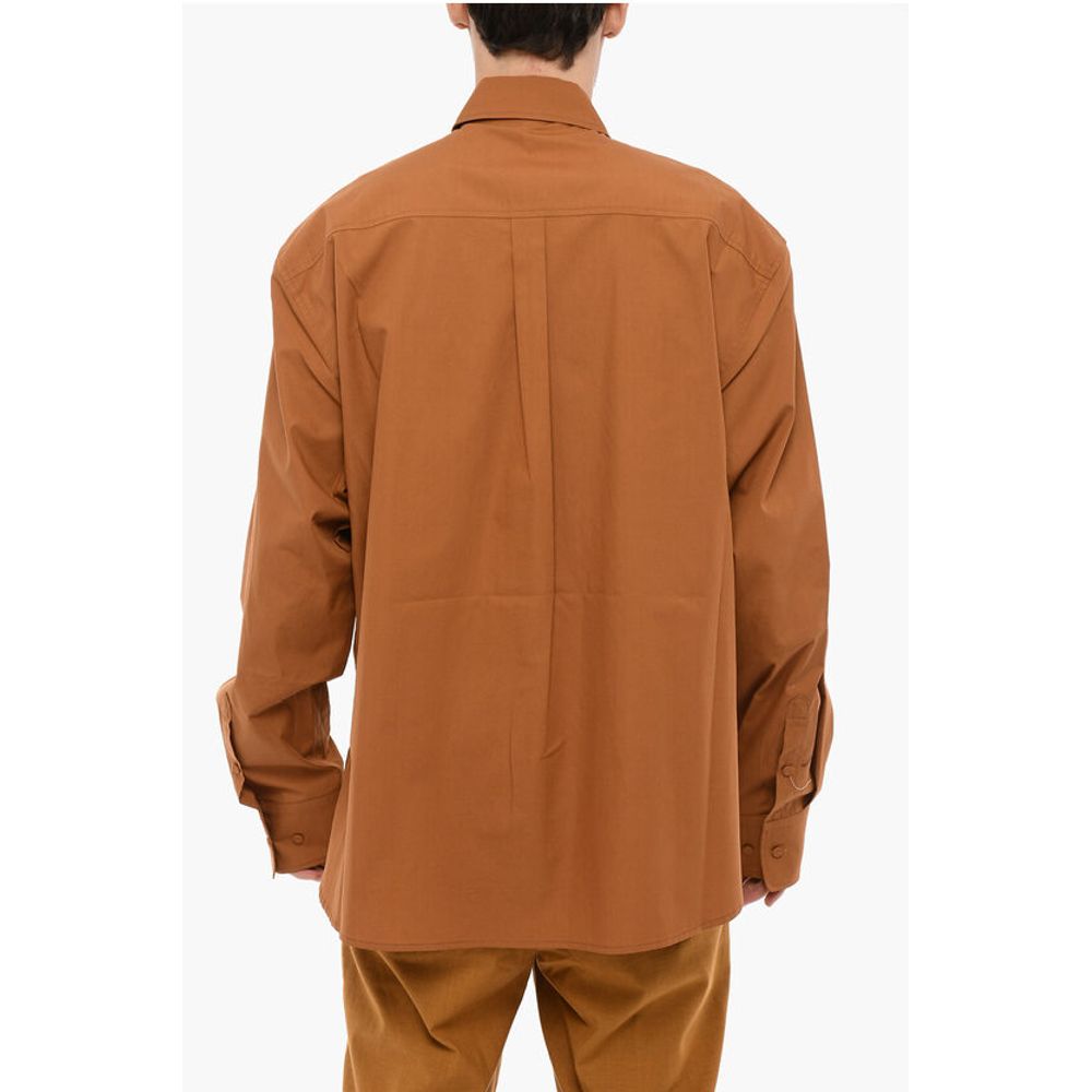 Classic Collar Cotton Shirt with Double Breast Pockets