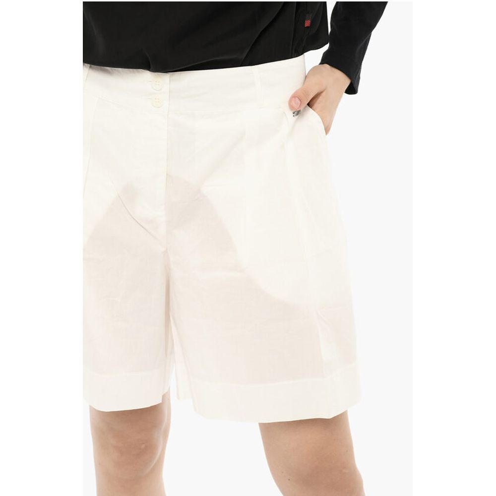 Woolrich Double Pleated Shorts with Belt Loops