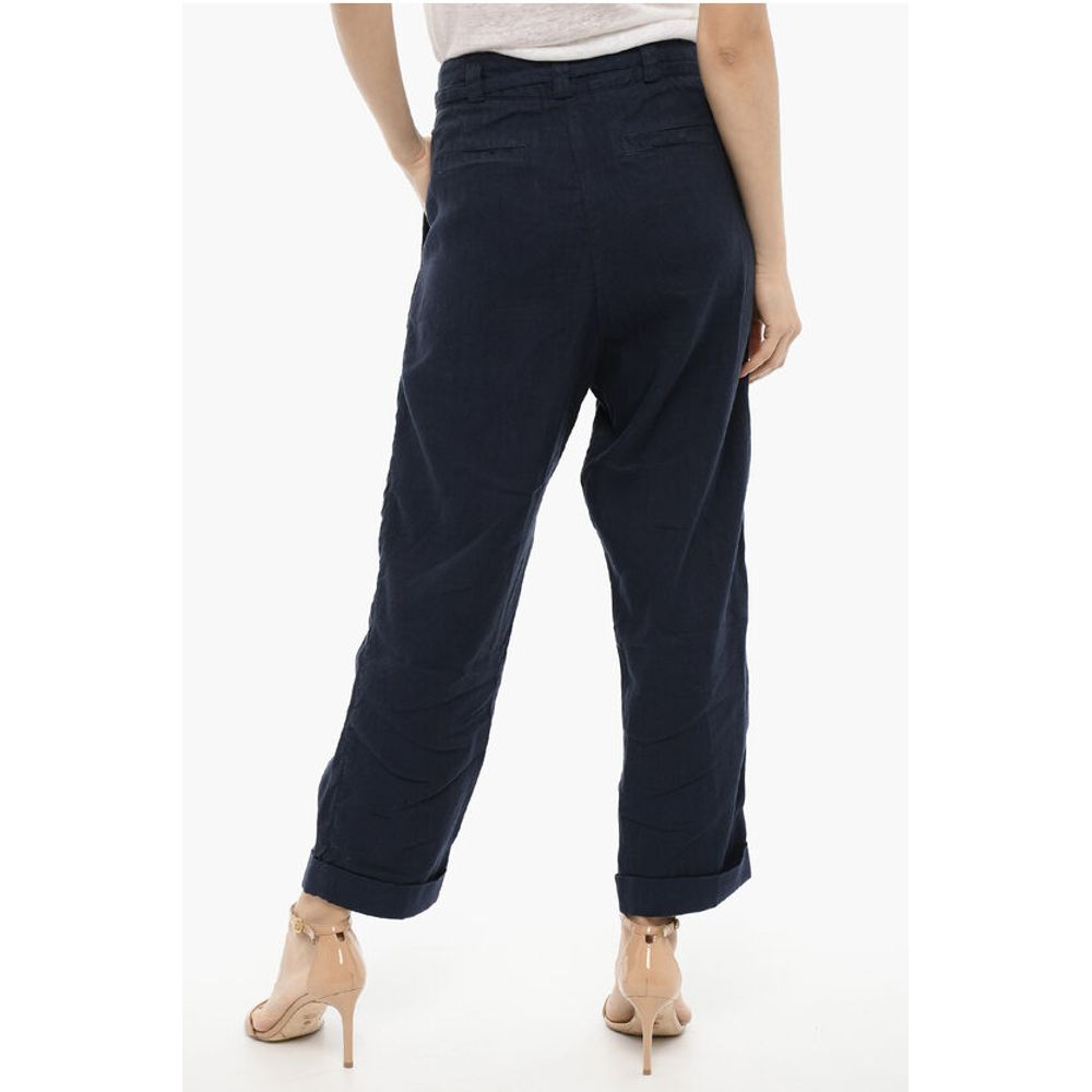 Woolrich Double pleat Cotton and Linen Pants with Belt
