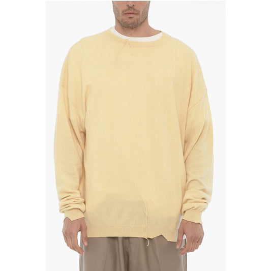 Vintage Effect Cashmere Blend Crew-neck Sweater