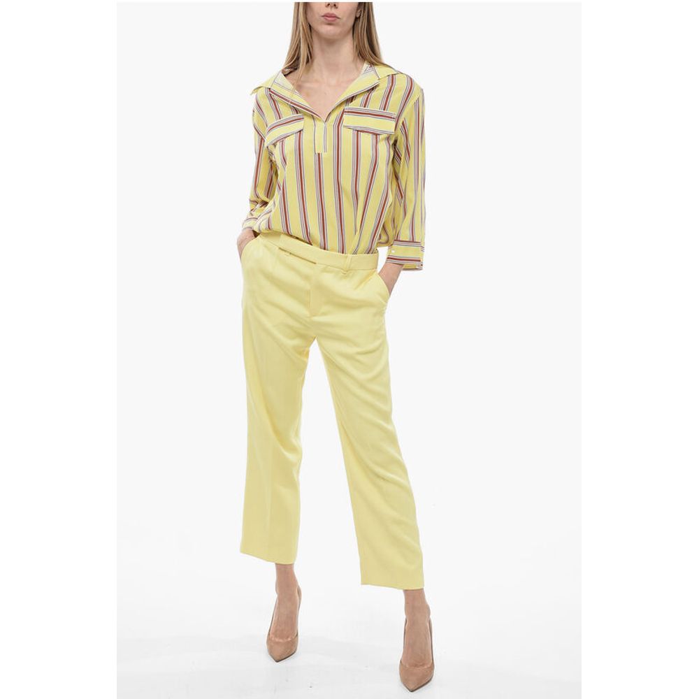 Chloé Silk High-waisted Pants with Pleats