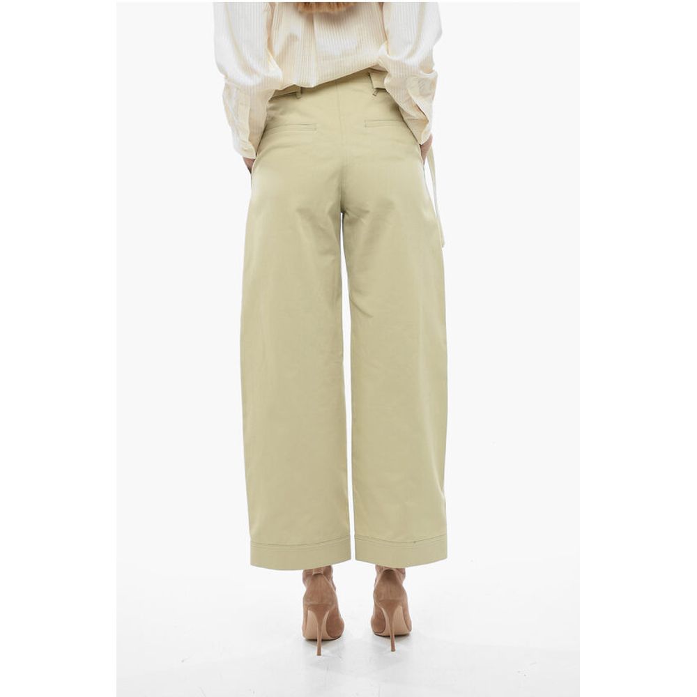Low Classic Belted Cargo Pants with Front Pleats