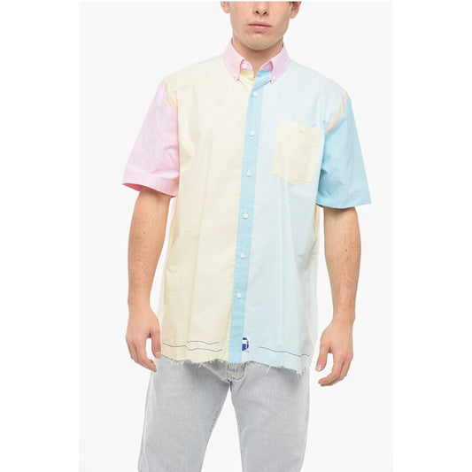 Ader Error Button-down Cotton Shirt with Color Block Motif