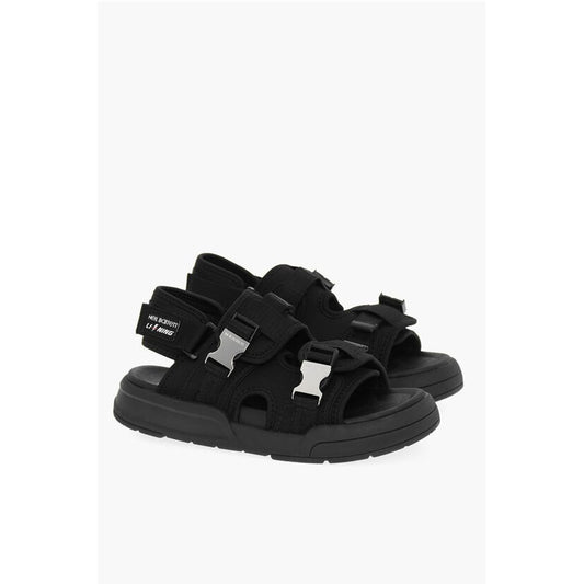 Neil Barrett LI-NING Solid Color Double Buckle Sandals with Socks