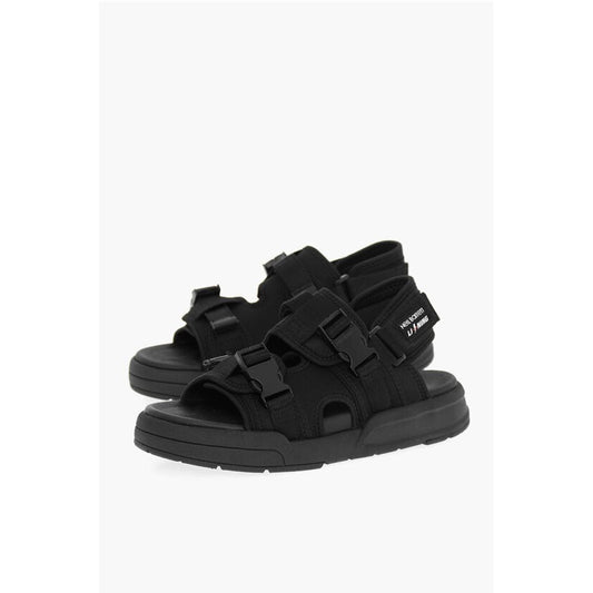 Neil Barrett LI-NING Solid Color Double-Buckle Sandals with Socks