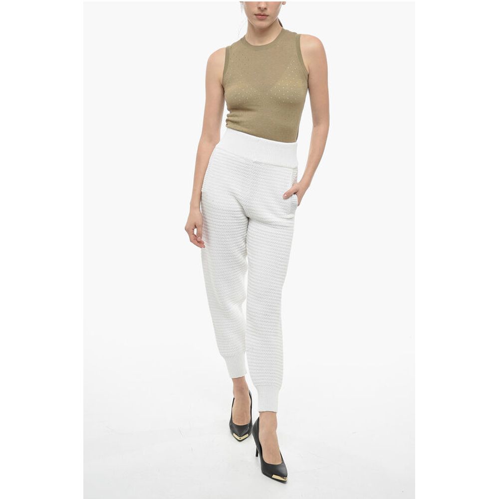 Art Essay Cotton Knit High Waisted Joggers