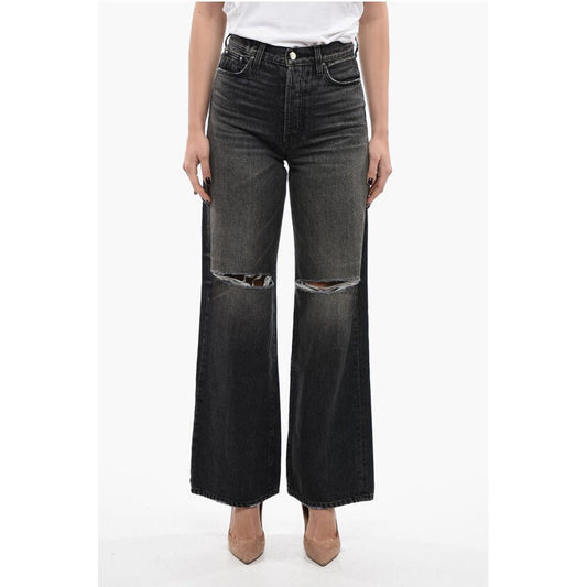 Amiri Wide Fit High Rise Jeans With Distressed Details 27cm