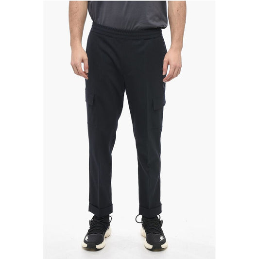 Neil Barrett Low Rise Virgin Wool Blend REM Cargo Pants