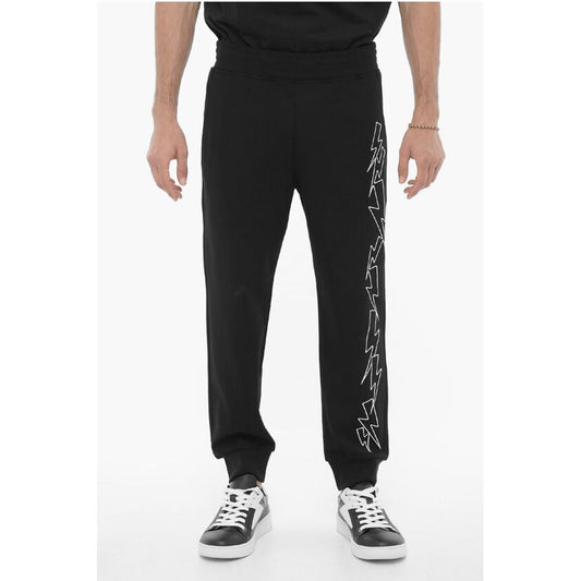 Neil Barrett Skinny Fit BOLTS Joggers with Contrasting Embroidery