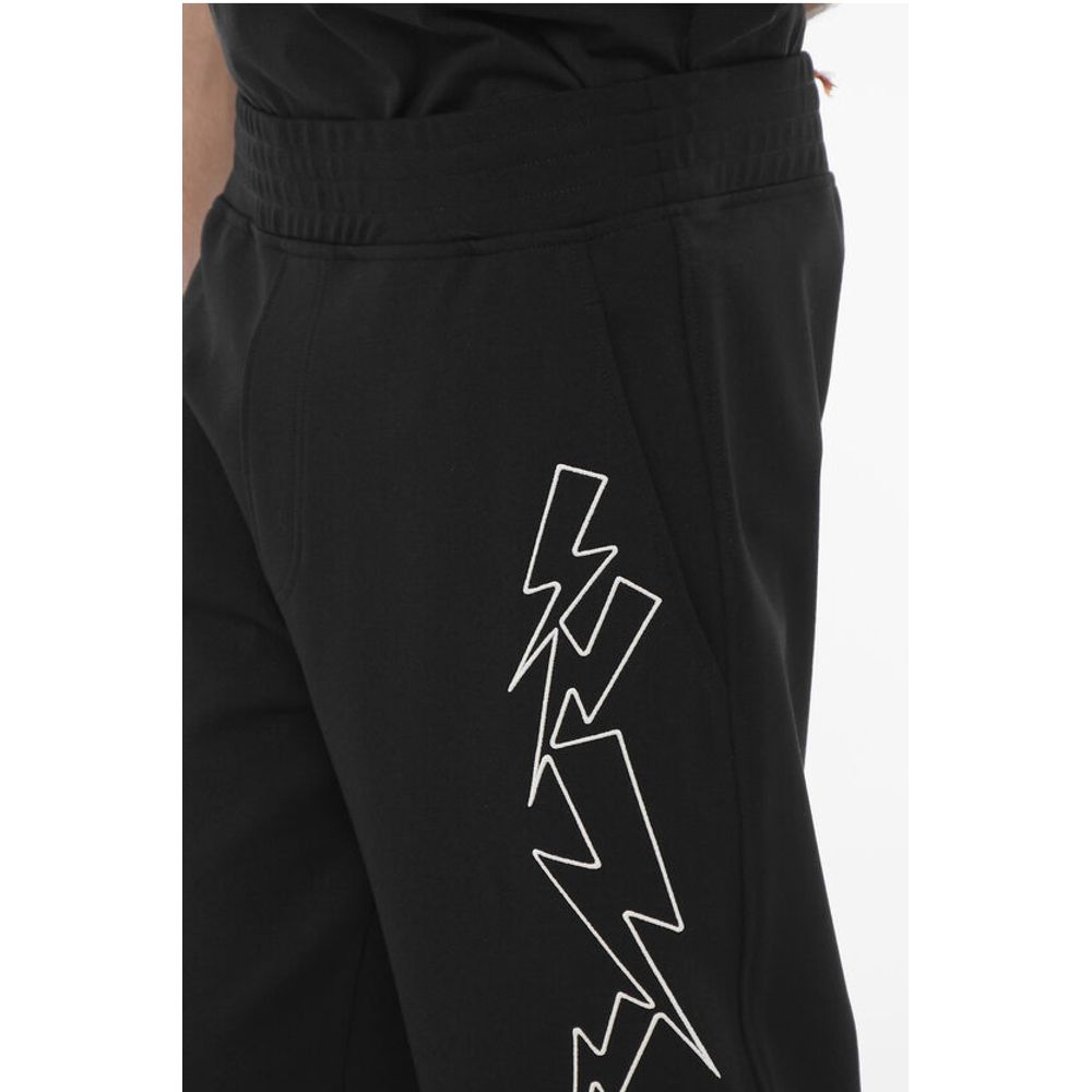 Neil Barrett Skinny Fit BOLTS Joggers with Contrasting Embroidery