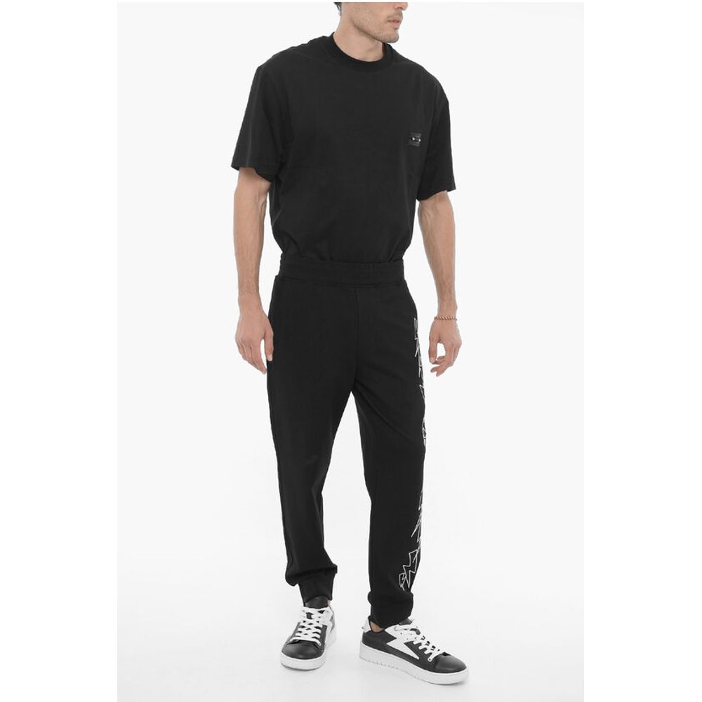 Neil Barrett Skinny Fit BOLTS Joggers with Contrasting Embroidery
