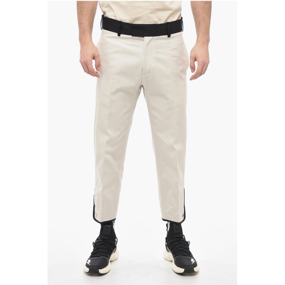 Neil Barrett Slim Fit Cotton Twill TOM Pants with Contrast Waistband