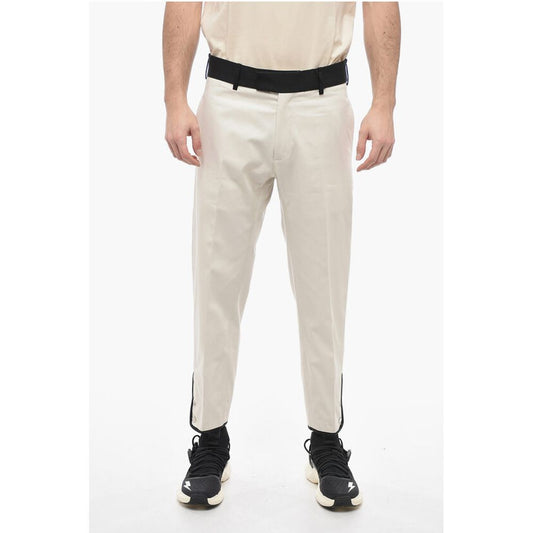 Neil Barrett Slim Fit Cotton Twill TOM Pants with Contrast Waistband