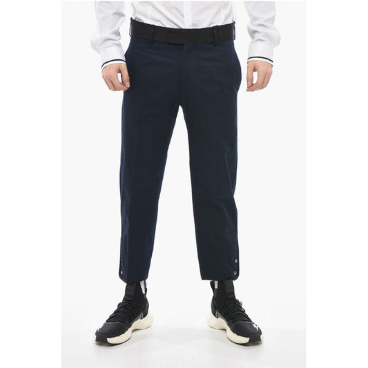 Neil Barrett Slim Fit TOM Pants with Contrasting Edges and Ankle Buttons