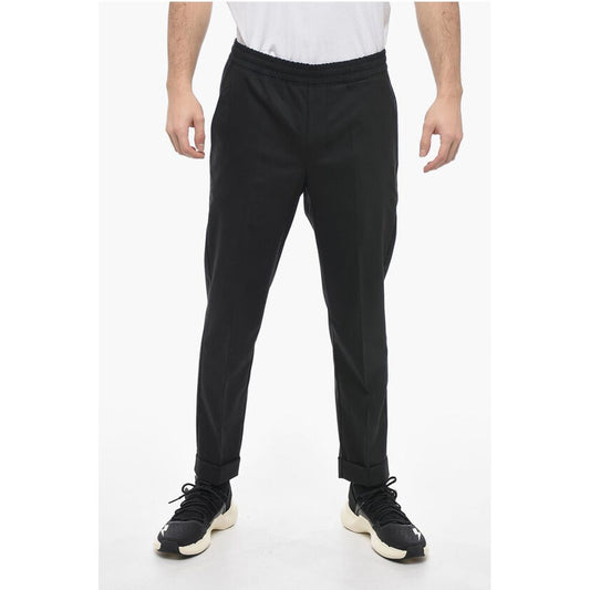 Neil Barrett Wool Blend REM Slim Fit Pants with Elastic Waistband