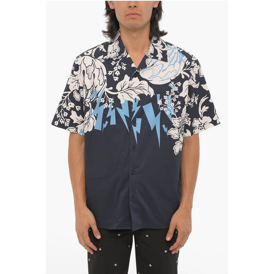 Neil Barrett Short Sleeved Loose Fit HAWAIIAN BOLTS Shirt