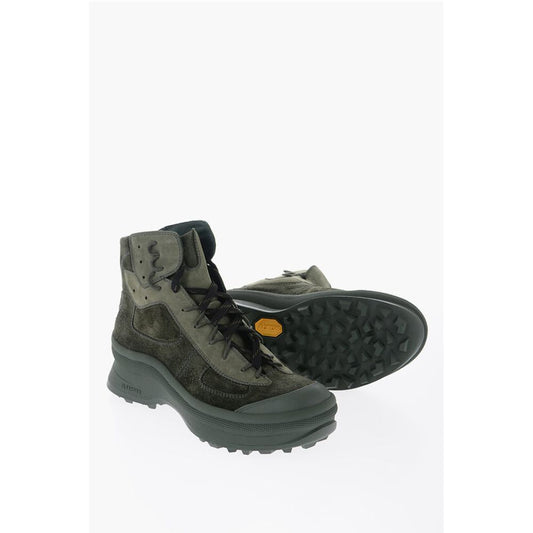 Jil Sander Suede Leather High-Top Sneakers With Vibram Soles