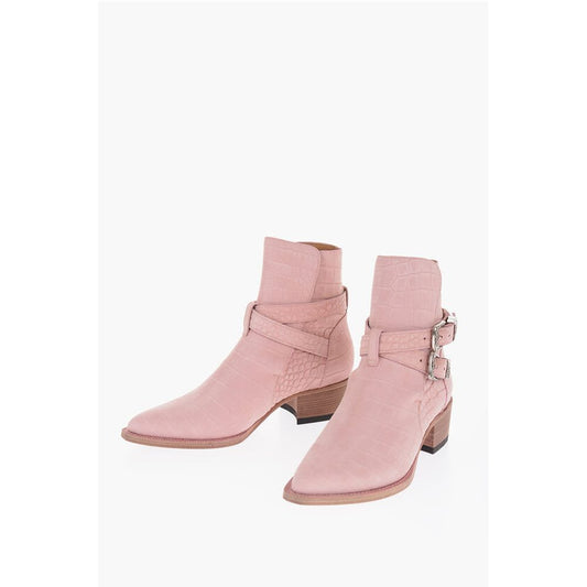 Amiri Croco Embossed Suede JODHPUR Western Booties 5cm