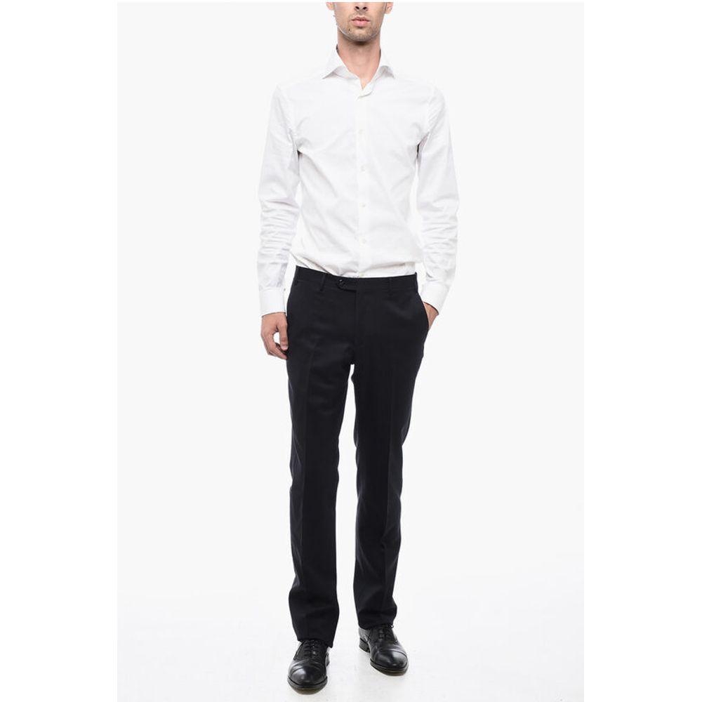 Corneliani Virgin Wool LEADER Trousers with Slim Fit